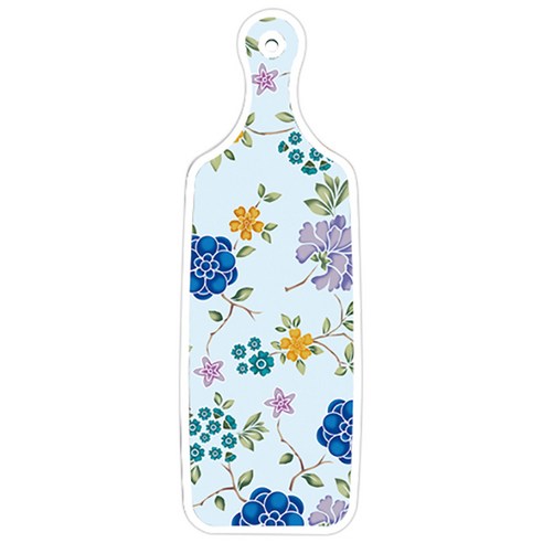 로엠디자인 양면 디자인 서빙 도마 보드 국화핑크분홍, 로맨틱블루floral비색, 1개