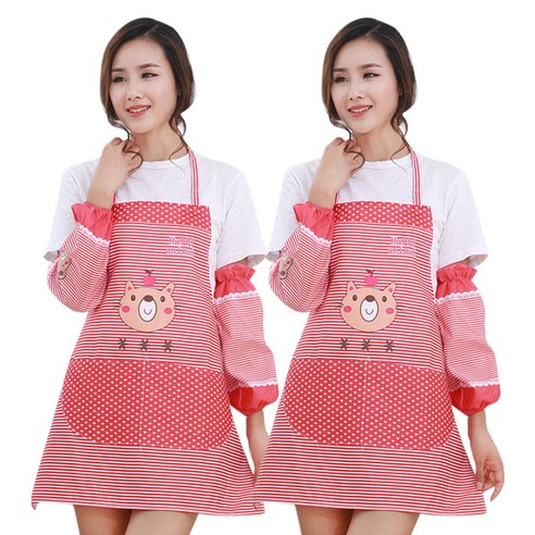 스토어33 애플 곰돌이 주방 앞치마, B, 2개입