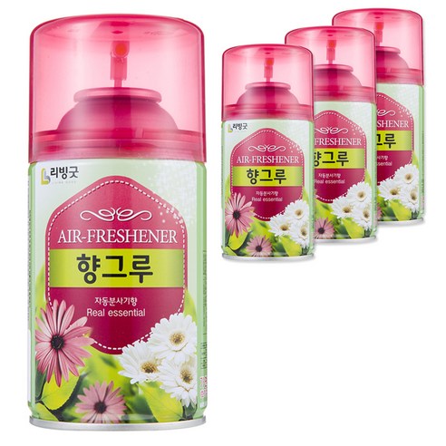 리빙굿 향그루 자동분사기, 280ml, 4개, 포푸리향