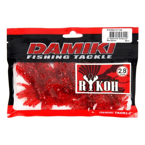 다미끼 라이코 2.8인치 루어미끼 6p, 108 RED SILVER, 7g