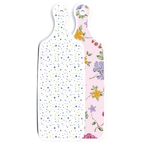양면 서빙도마 로맨틱레드floral연분홍색, 블루별, 1개