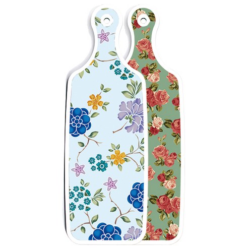 로엠디자인 양면 디자인 서빙도마 취람색장미, 로맨틱블루floral비색, 1개