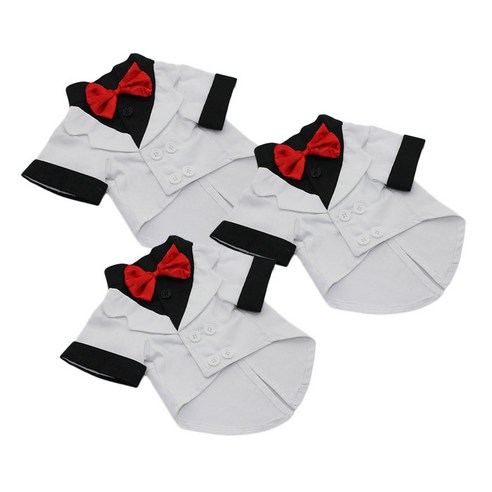 에이프릴16 반려동물 리본 정장드레스 3p, 화이트