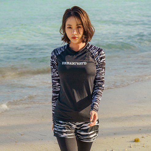 벤디스 여성용 보타치노 커플 래쉬가드 상의 C246, 블랙