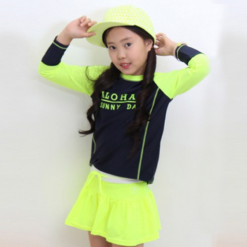 주니걸즈 여아용 AK G서핑워터치마 래쉬가드 SET