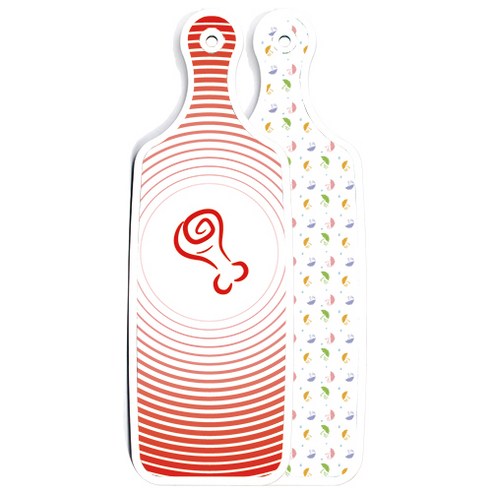 로엠디자인 양면 디자인 서빙보드 도마 우산, 고기라인레드, 1개
