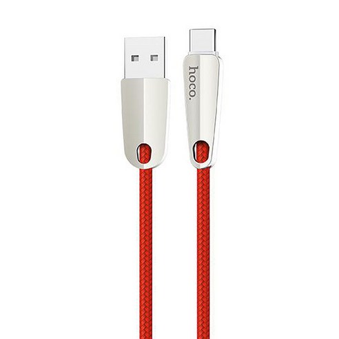 HOCO U35 Type C 고속충전 데이터 케이블, RED, 1개