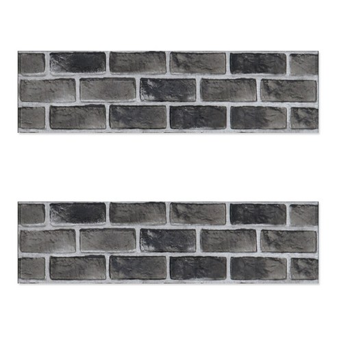 엘트리 더 리얼한 벽돌 브릭 폼블럭 100 x 21 x 1 cm, 다크그레이, 2개
