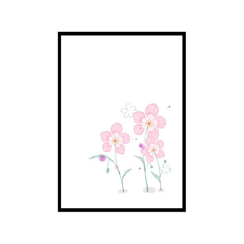 더윤 북유럽 캔버스액자 FLO0023, 메탈블랙