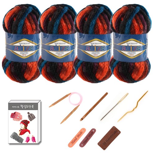 마마니트 알리제 컨트리 뜨개실 4p 목도리 diy 세트, 5487 Coral Reaf, 1세트