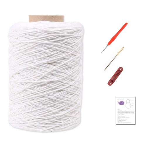 마마니트 동방면사 네트가방 DIY 세트, 301 화이트, 1세트
