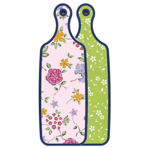 Loem 블루에디션 서빙도마 라인플라워그린, 로맨틱레드floral연분홍색, 1개