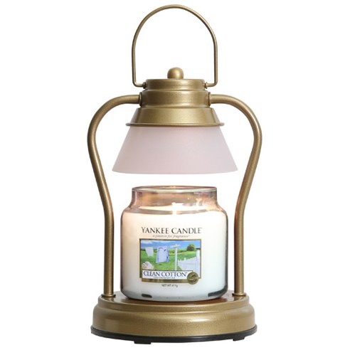 블루오션 양키캔들 모던워머 중 세트 캔들워머 + 1000g 골드 + 중 가로 15cm x 세로 29cm, 클린코튼