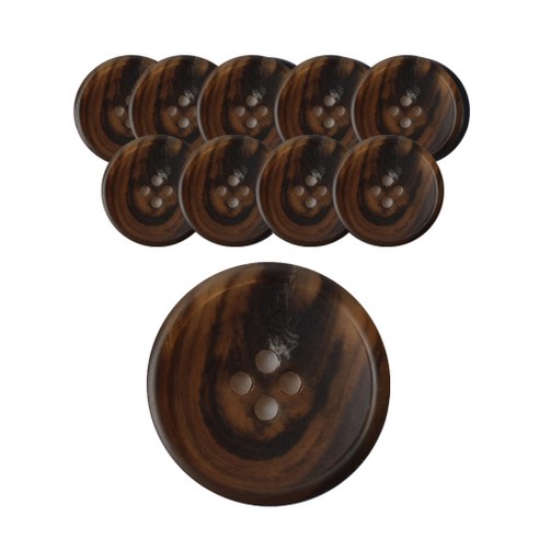 두양 패션포인트 카페인 무광단추 18mm, BR, 10개입