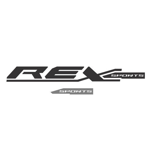 그리븐 렉스턴스포츠 닉네임 REX 데칼 스티커 50cm, 다크그레이 + 미들그레이, 2개입