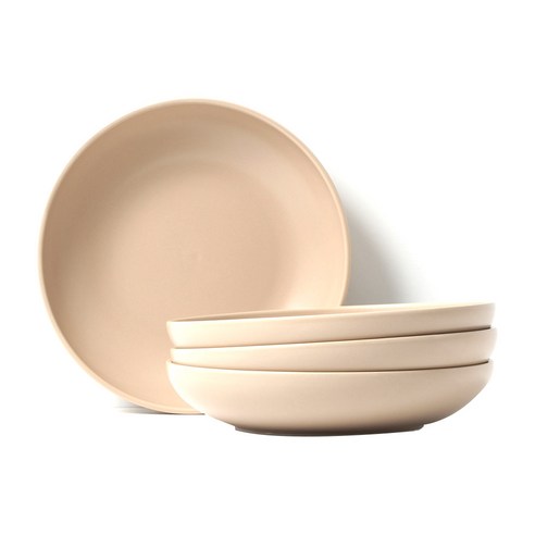 보울보울 레트로라인 파스타볼 22cm, 카라멜베이지, 4개입