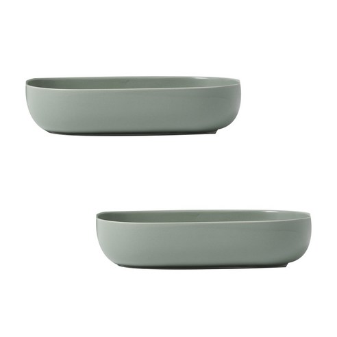 보울보울 레트로라인 오발볼 23cm, 그린티라떼, 2개입