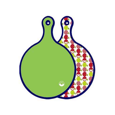 로엠디자인 블루에디션 양면 원형도마 라이트그린, 애플화이트, 1개