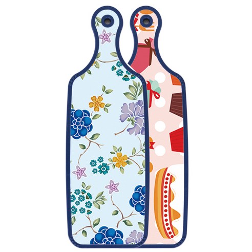 Loem 블루에디션 서빙 양면도마 꼬마도넛, 로맨틱블루floral비색, 1개