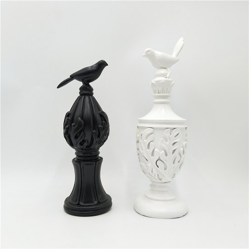 ANNA 아트컬렉션 앤틱 인테리어 조각상, 흑과백 bird(AN174)