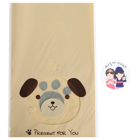 황씨네도시락 비접착 애니멀 봉투 강아지 30p + 새해복스티커 소년소녀 30p, 1세트