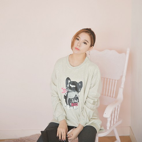 이얀 임산부 보보 퍼피 맨투맨 수유티셔츠