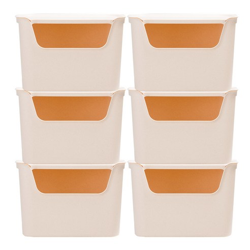 티볼리 컬러 수납박스 대 25.5L, 크림화이트, 6개입