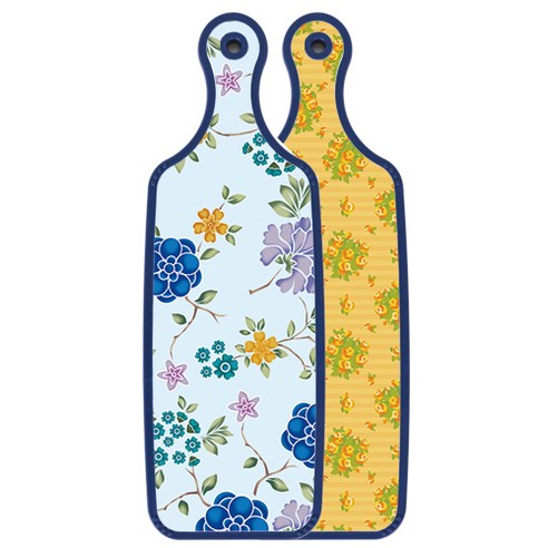 로엠디자인 블루에디션 양면 서빙도마 보드 오렌지넝쿨로즈, 로맨틱블루floral비색, 1개