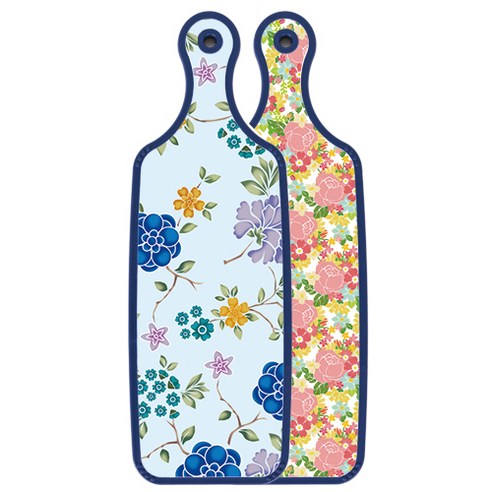 로엠디자인 블루에디션 양면서빙도마 분홍장미넝쿨, 로맨틱블루floral비색, 1개