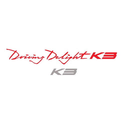 그리븐 기아 올뉴 K3 튜닝 데칼 레터링 + 포인트 로고 스티커 10281 42cm, 레드, 미들그레이, 1세트