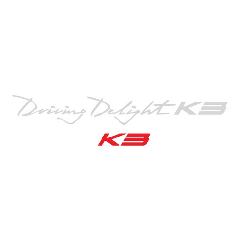 그리븐 기아 올뉴 K3 튜닝 데칼 레터링 + 포인트 로고 스티커 10281 30cm, 브라이트 그레이, 레드, 1세트