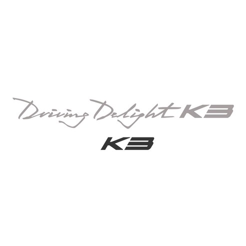 그리븐 기아 올뉴 K3 튜닝 데칼 레터링 + 포인트 로고 스티커 10281 30cm, 미들 그레이, 다크그레이, 1세트