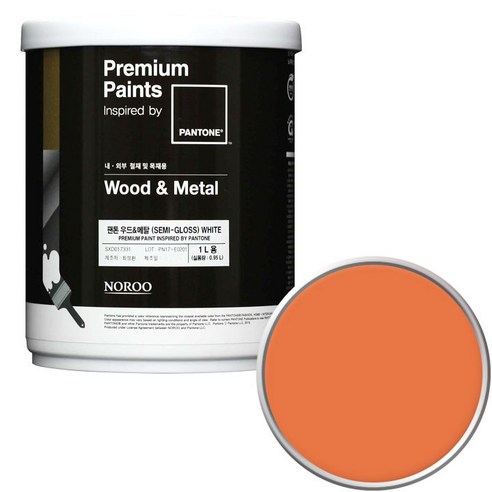 노루페인트 팬톤 우드앤메탈 페인트 반광 1L, 17-1360 Celosia Orange, 1개