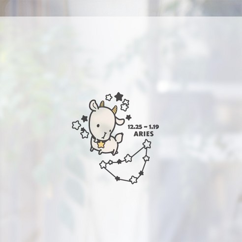 디자인수풀 컬러 안개 창문용 시트지, 염소자리