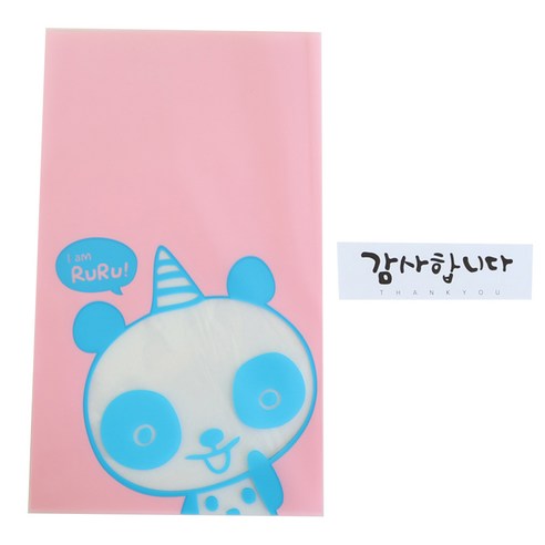 황씨네도시락 비접착 야미봉투 팬더 50p + 캘리 스티커 감사합니다 화이트 50p, 1세트