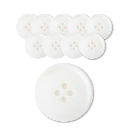 패션포인트 무광 마니단추 21mm, WT, 10개입