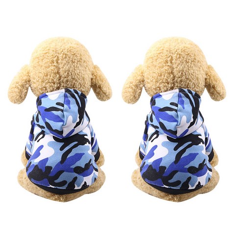 아리코 Dr Mini 양이&아지 밀리터리 후드티 2p, 블루