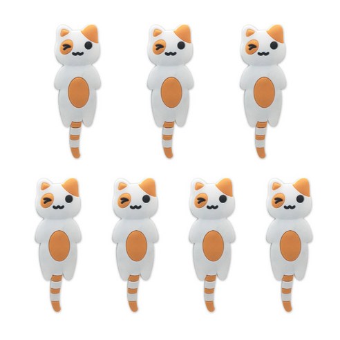 앤티스 주방용품 후크 타입 정면 고양이 냉장고 자석 7p, 윙크 브라운