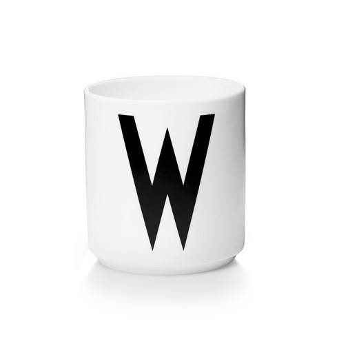 디자인레터스 포슬린 알파벳 컵 화이트, W, 1개