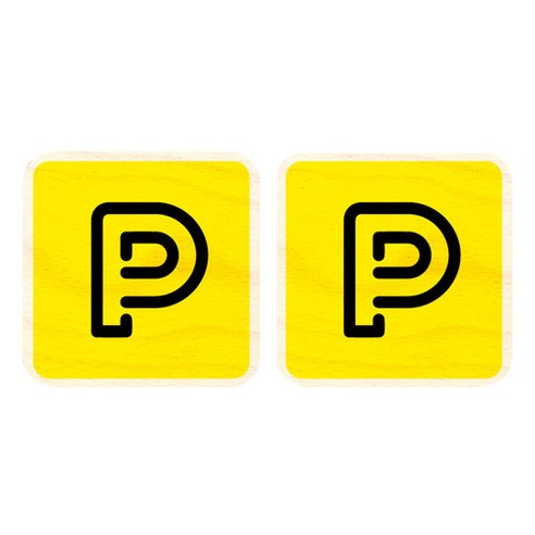 모두의팩토리 옐로우 자작나무 미니 사각 도어사인 2p, 09 주차구역