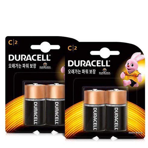 듀라셀 디럭스 알카라인 건전지 C, 2개