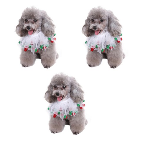 댕댕이샵 반려동물 할로윈 목걸이 장식 S, 프릴화이트, 3개입
