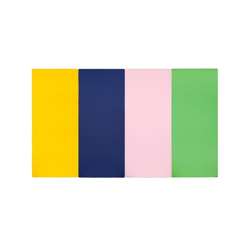 퍼니존 퍼니테라피 엘로우비비드시리즈5 유아폴더매트, 옐로우 + 블루+ 베이비핑크 + 그린