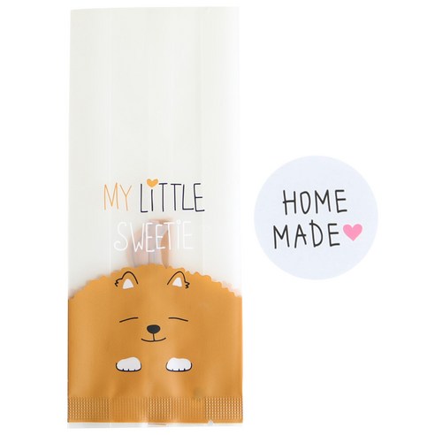 황씨네도시락 멍이M봉투 50p + 홈메이드 하트 스티커 소 50p, 1세트