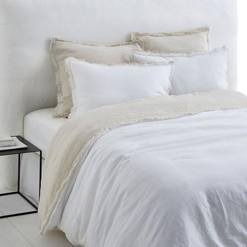 라흐두뜨 린넨 더블 프린지 베개커버 F704770, white