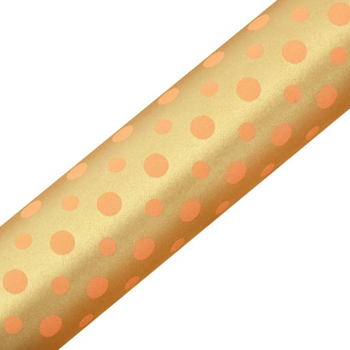 영프라자 더블도트 종이포장지 53cm x 10m, 오렌지, 1개