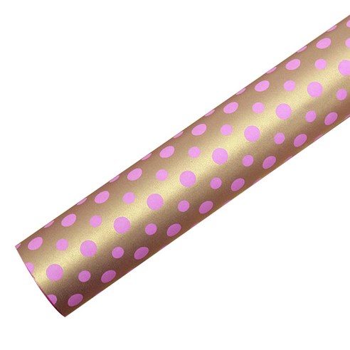 영프라자 더블도트 종이포장지 53cm x 10m, 핑크, 1개