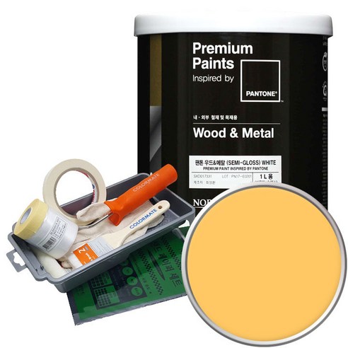 팬톤 우드앤메탈 페인트 반광 1L 세트, 13-0945 Pale Marigold