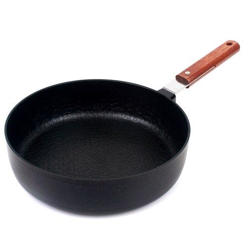 실버스타 살림살이 인덕션 IH 엠보 우드핸들 전골 후라이팬, 24cm, 1개