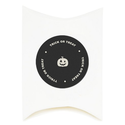 도나앤데코 아주작은반달상자 화이트30p + 할로윈 모던 trick or treat 펌킨 원형 4.5cm스티커 30p, 1세트